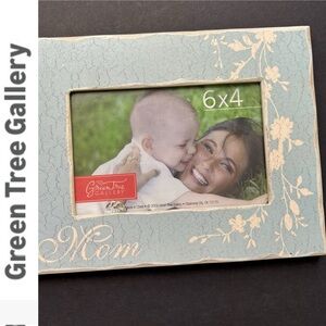 Mom Blue Floral Photo Frame